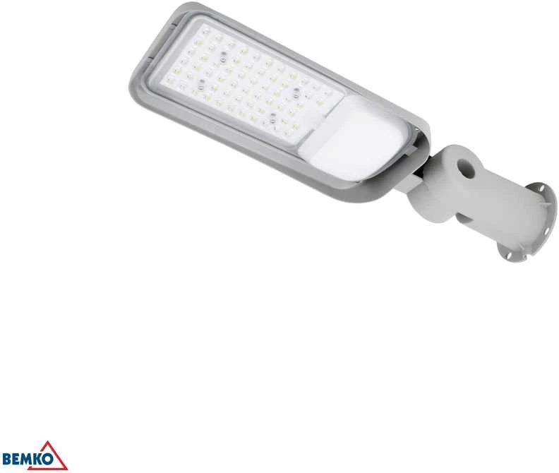 Bemko 50W LED gatvės šviestuvas JAZMIN, šviesiai pilkas, 4000K, IP65, 140°x70°