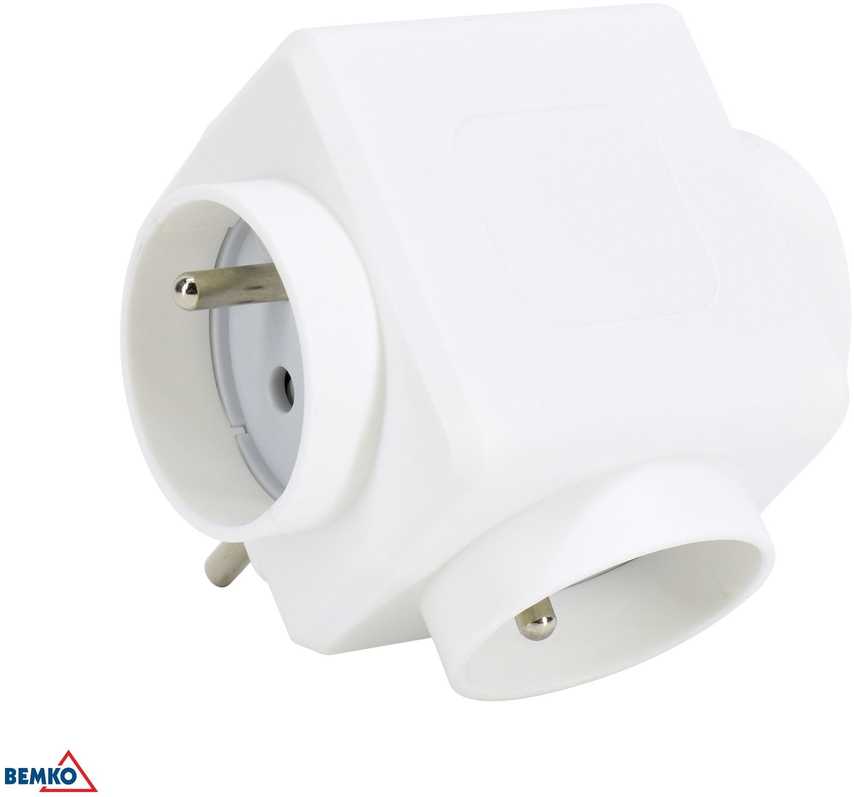 Bemko Trivietis lizdo adapteris, max 3500W