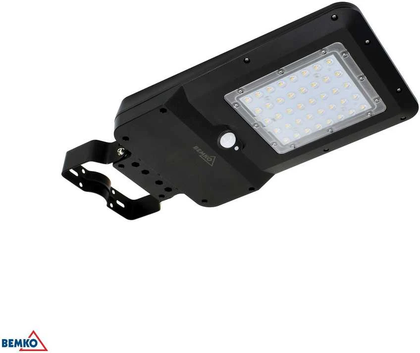 Bemko 40W LED gatvės šviestuvas su saulės baterija ir judesio davikliu, juodas, 4000K, IP65