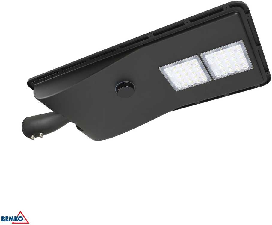 Bemko 15W LED gatvės šviestuvas su saulės baterija ir judesio davikliu, juodas, 4000K, IP65