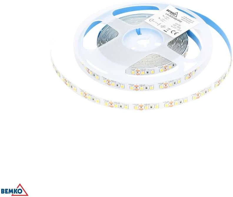 Bemko 9,2W/m LED juosta PREMIUM, 12V, 3000K, IP65, 5m ritė