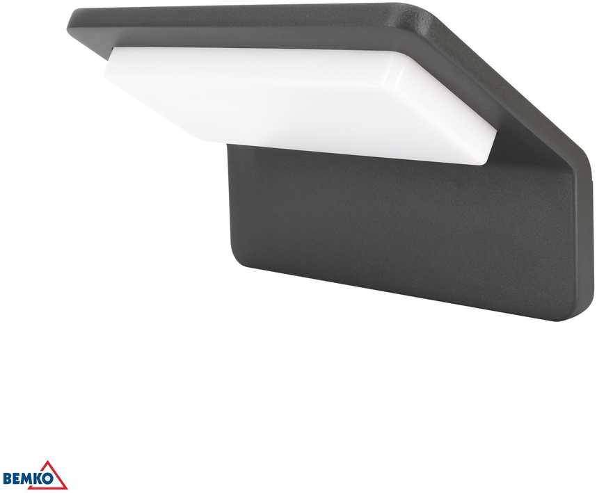 Sieninis šviestuvas Bemko 8,5W LED sieninis fasado šviestuvas VALANT, pilkas, 3000K, IP65