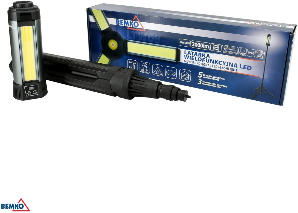 Žibintuvėlis Wielofunkcyjna LED BEMKO 6000mAh IP42