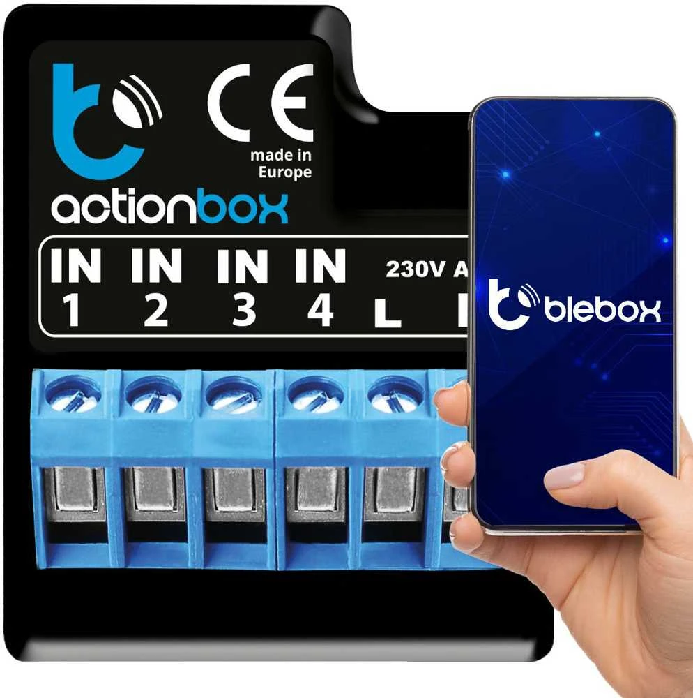 BleBox ActionBox - daugiafunkcinis veiksmų paleidiklis WiFi - Android/iOS programėlė