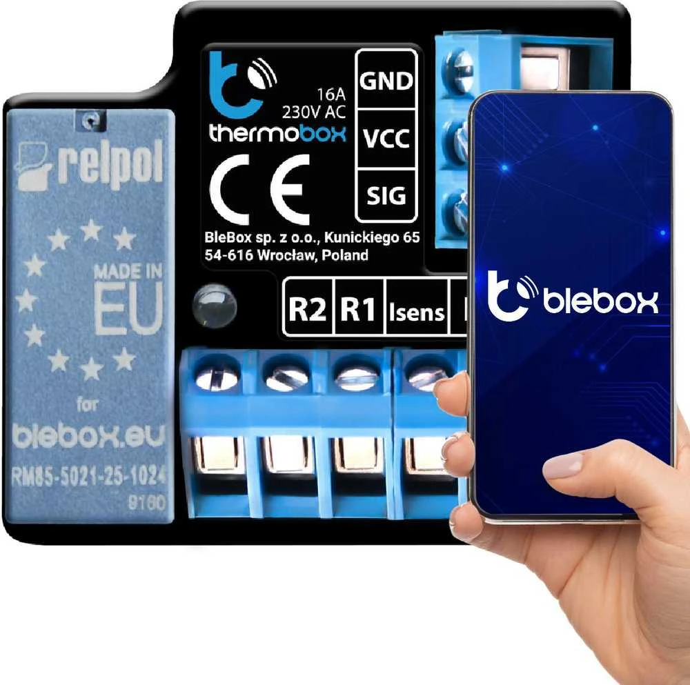 BleBox ThermoBox - WiFi šildymo valdiklis - Android / iOS programa