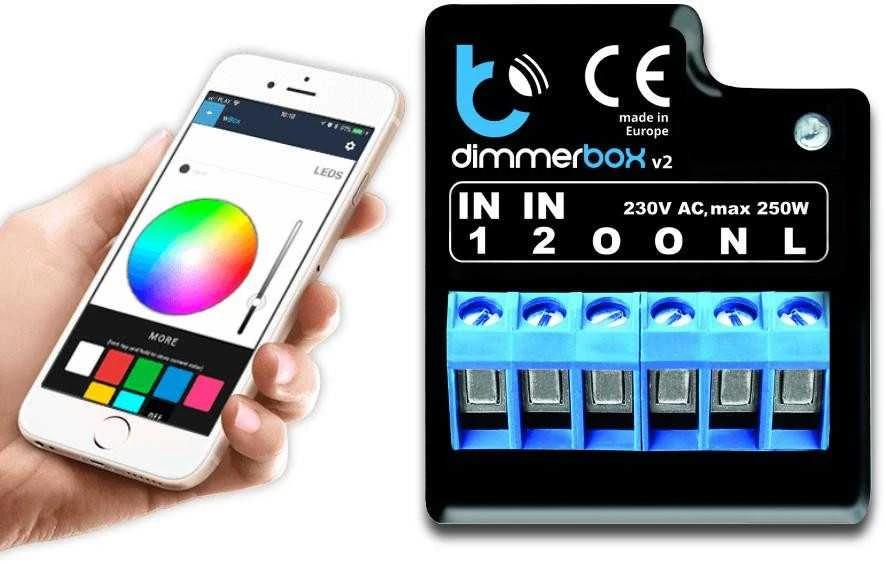 BleBox DimmerBox v2 - valdiklis 230V šviesai per WiFi - Android/iOS programa
