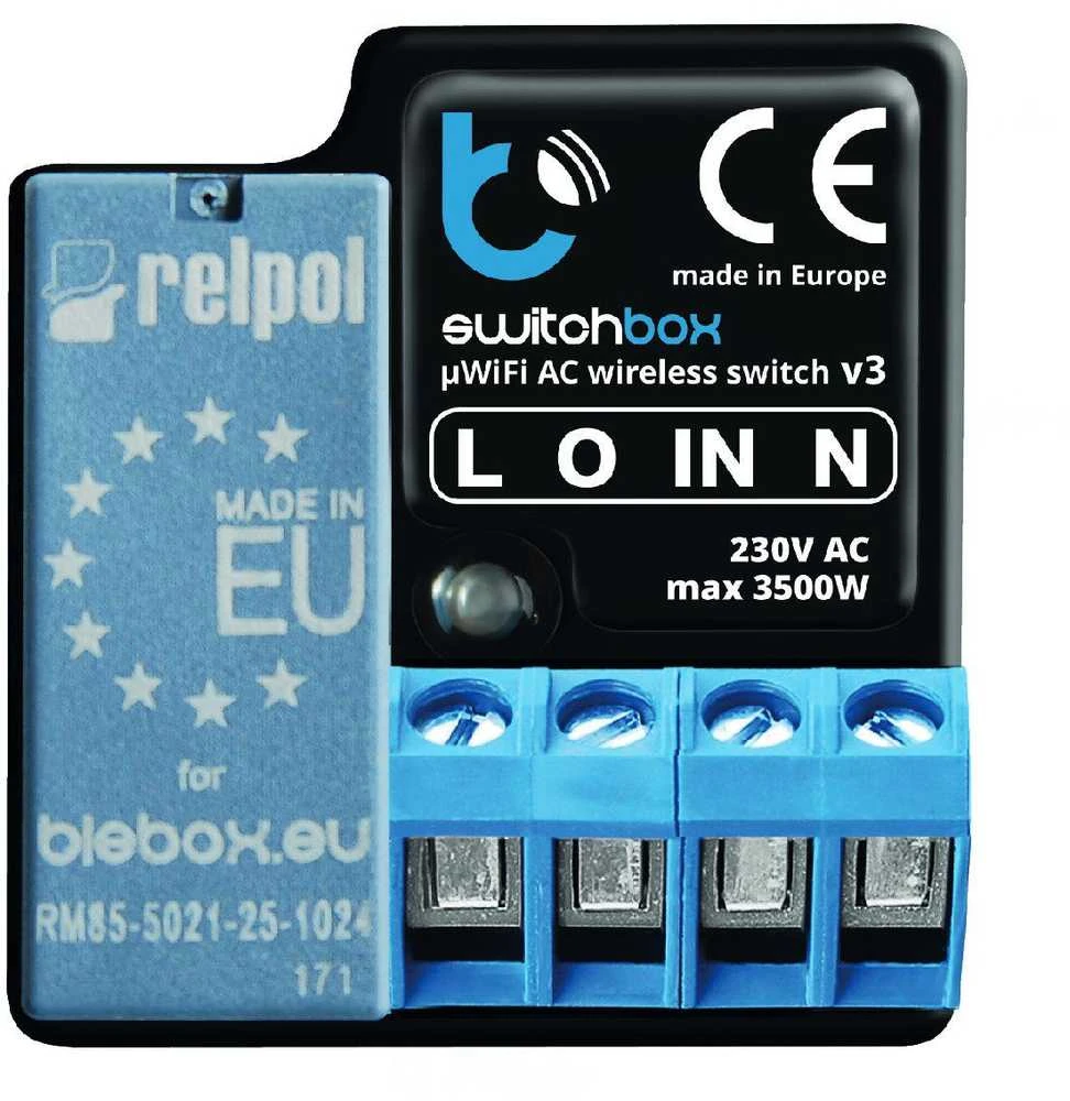 BleBox SwitchBox v3 - 230V WiFi relė - Android/iOS programa