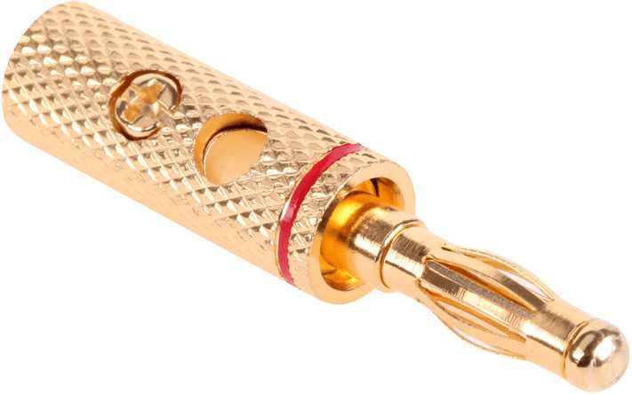 Cabletech aukso spalvos bananų garsiakalbio kištukas