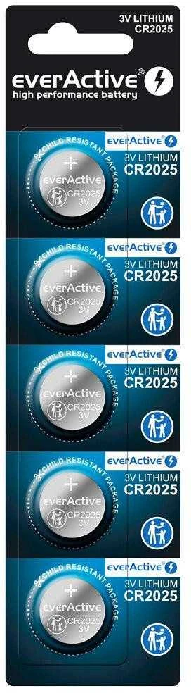 everActive CR2025 baterijos, 5 vnt. pakuotė
