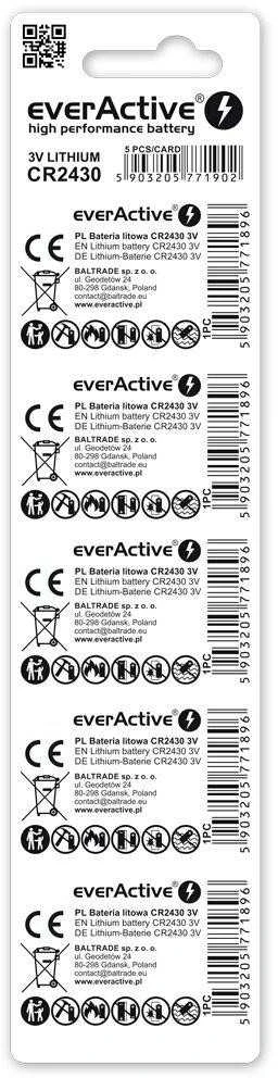 CR2430 everActive baterija (5 vnt. pakuotėje)