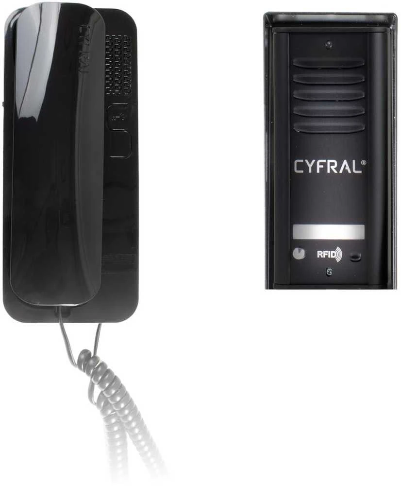 CYFRAL COSMO 1 NUOMININKO DOMOFONAS JUODA KASETĖ / JUODA UNITELEFONAS