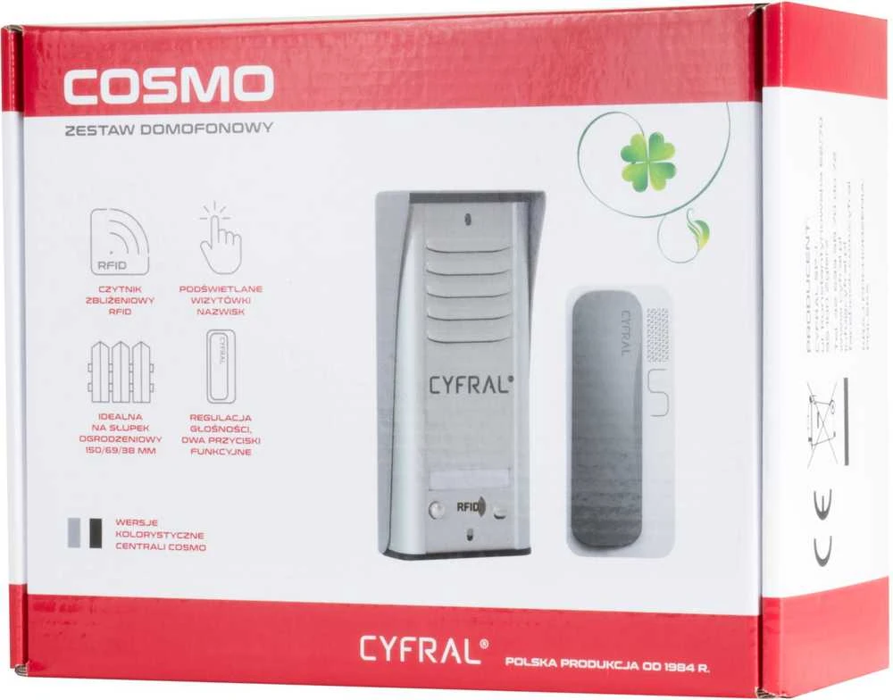 CYFRAL COSMO domofonas 2 nuomininkams juoda kasetė juodi domofono telefonai