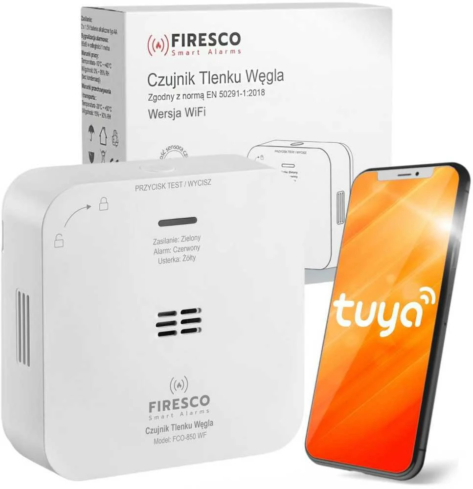 Anglies monoksido jutiklis Firesco FCO-850 WF Wi-Fi Tuya Smart Life