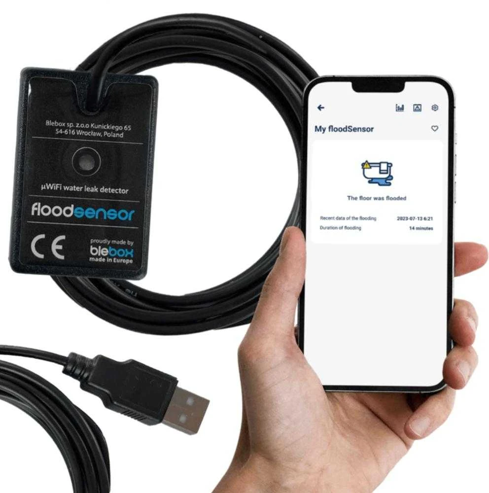 BleBox floodSensor – potvynio/vandens nuotėkio jutiklis WiFi
