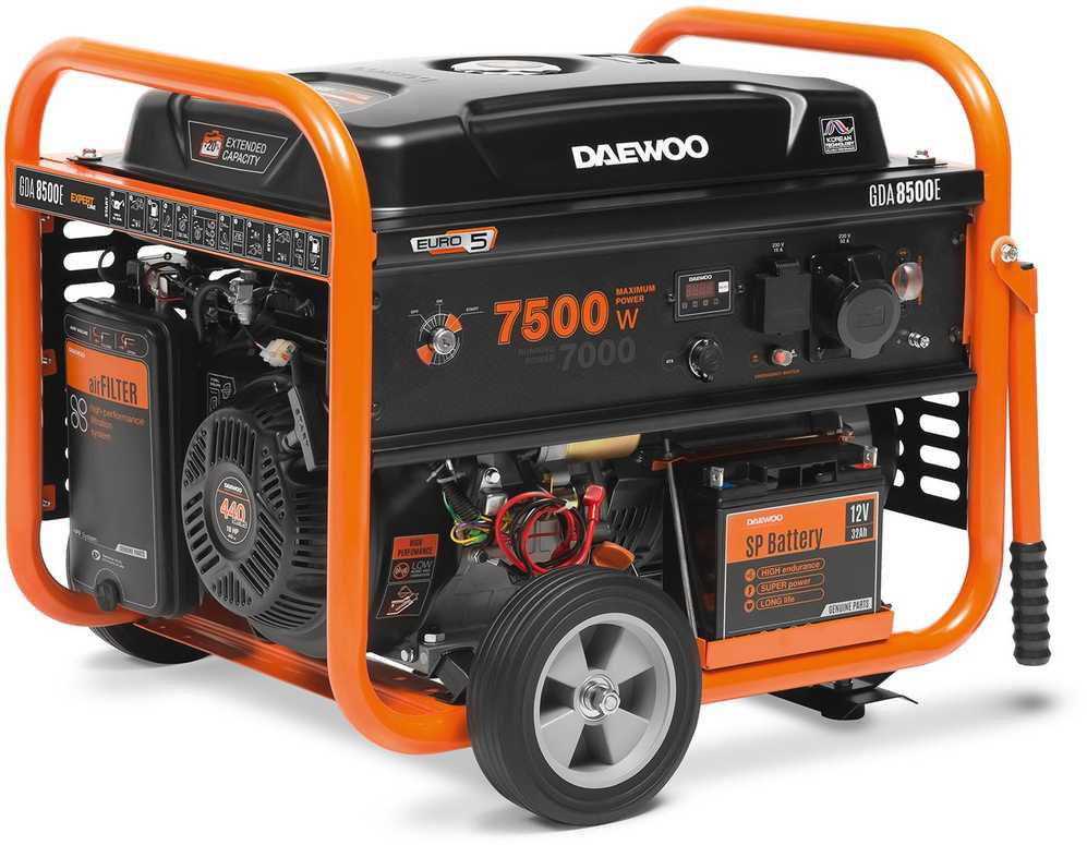 Benzininis generatorius 7.5KW 230V/GDA 8500E DAEWOO