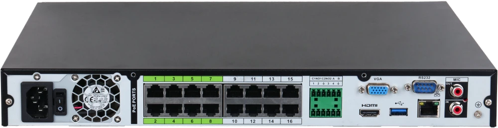 IP REGISTRATORIUS NVR5216-16P-EI 16 KANALŲ, 16 PoE WizSense DAHUA