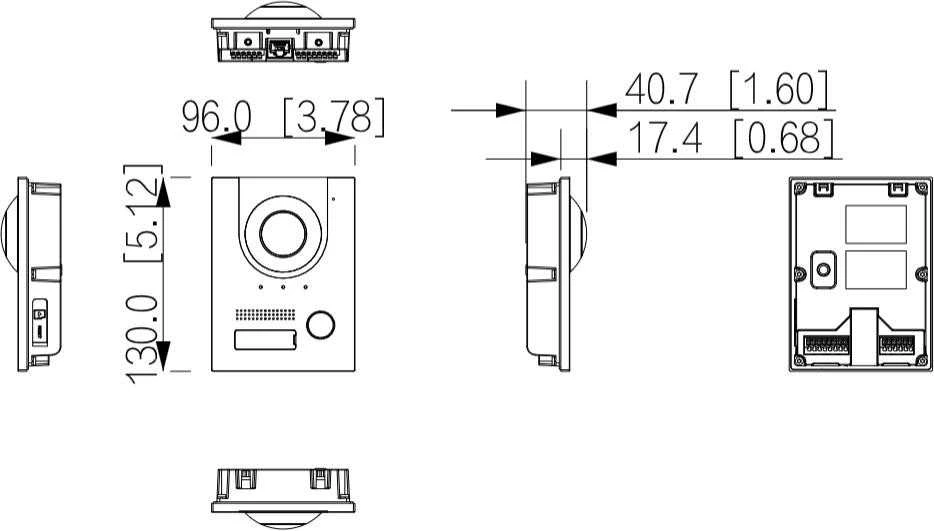 Dahua Technology Co IP telefonspynės spalvota kamera 2MP 160°, IP65, IK07, SIP, 2-wire arba IP