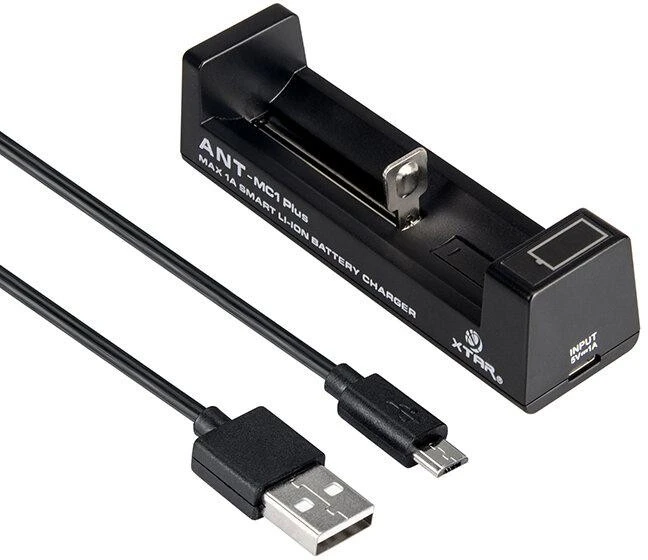 Cilindrinis ličio jonų akumuliatoriaus įkroviklis 18650 Xtar ANT MC1 Plus micro USB-B aprašymas - Prekės nuotrauka