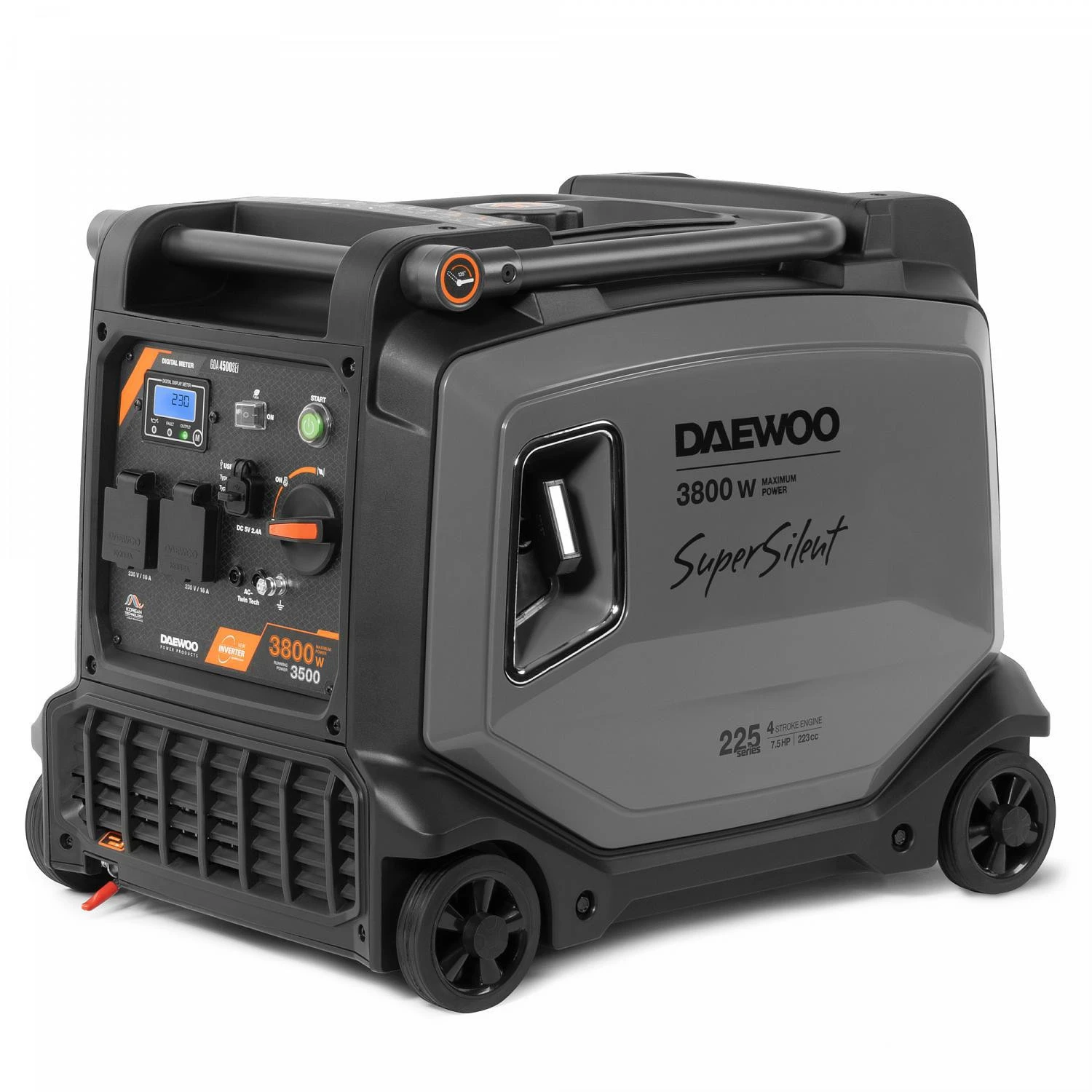 Daewoo Power Products Ypatingai tylus inverterio generatorius DAEWOO GDA 4500SEi 3,8 kW aprašymas - Prekės nuotrauka