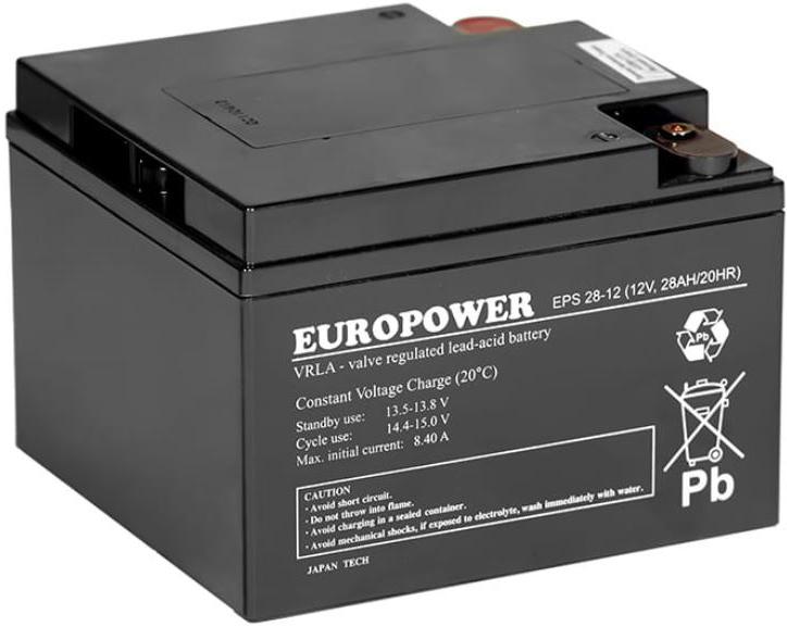 EUROPOWER AGM baterija EPS serija 12V 28Ah (tarnavimo laikas 8-12 metų) aprašymas - Prekės nuotrauka EUROPOWER AGM baterija EPS serija 12V 28Ah (tarnavimo laikas 8-12 metų) aprašymas - Prekės nuotrauka