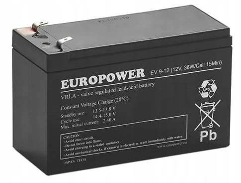 Europower EV 9-12 baterija aprašymas - Prekės nuotrauka