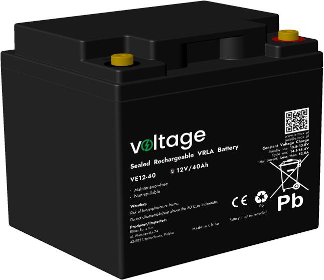 VOLTAGE AGM įtampos 12V 40Ah VE12-40 baterija (eksploatavimo trukmė 6-9 metai) aprašymas - Prekės nuotrauka VOLTAGE AGM įtampos 12V 40Ah VE12-40 baterija (eksploatavimo trukmė 6-9 metai) aprašymas - Prekės nuotrauka