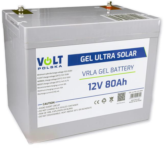 Akumuliatorius Volt Polska Gel VPRO 12V 80Ah aprašymas - Prekės nuotrauka