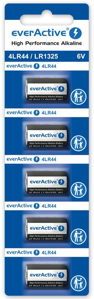 Baterija 4LR44 / LR1325 / 544A everActive 6V (5 vnt. lizdinėje pakuotėje) aprašymas - Prekės nuotrauka