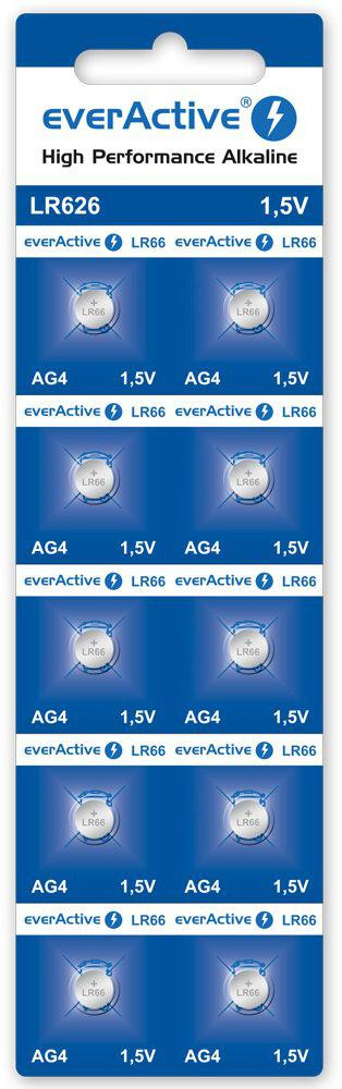 Baterijos AG4 / G4 / LR66 / LR626 everActive 1.5V (blisterinėje pakuotėje 10 vnt.) aprašymas - Prekės nuotrauka