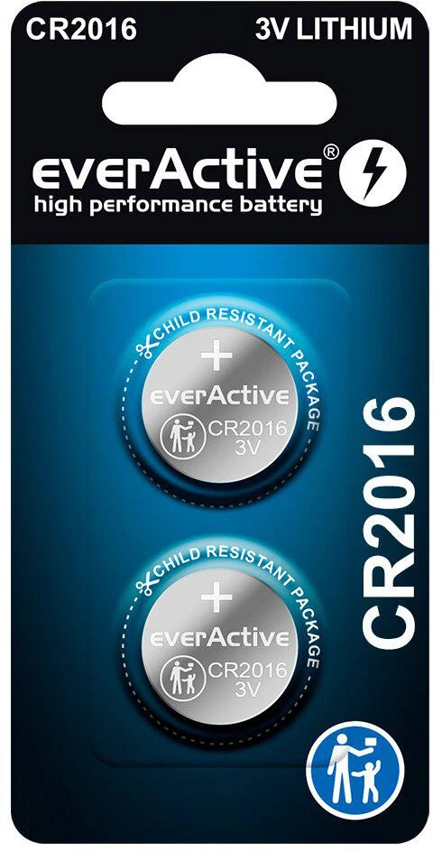 Bateria CR2016 everActive (blister 2 vnt.) aprašymas - Prekės nuotrauka