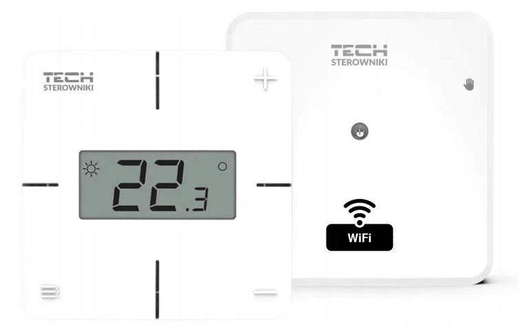 Belaidis kambario termostatas balta T-2x Wi-Fi Tech valdikliai aprašymas - Prekės nuotrauka