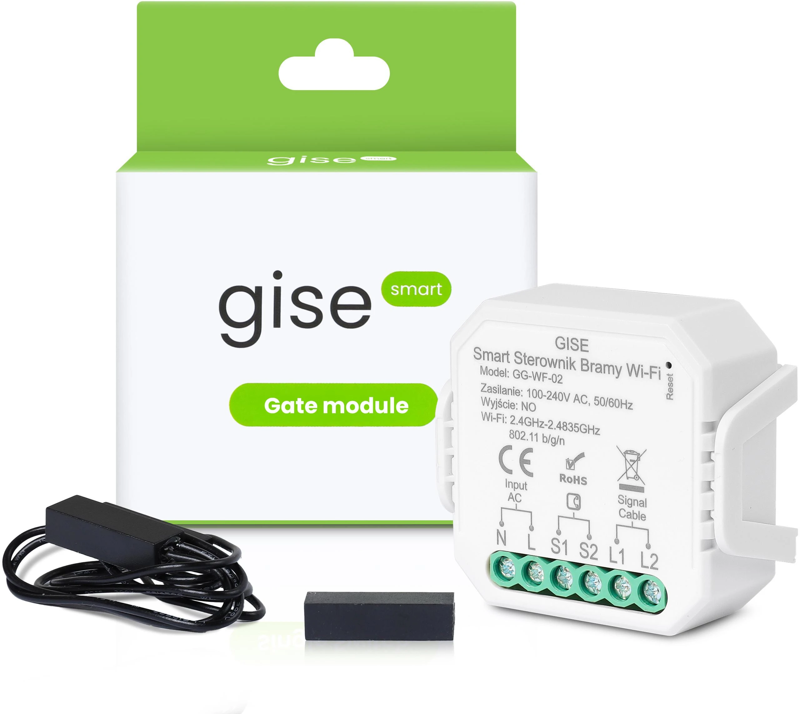 GISE išmanusis WiFi vartų valdymo modulis su atidarymo jutikliu | Tuya | GG-WF-02 aprašymas - Prekės nuotrauka