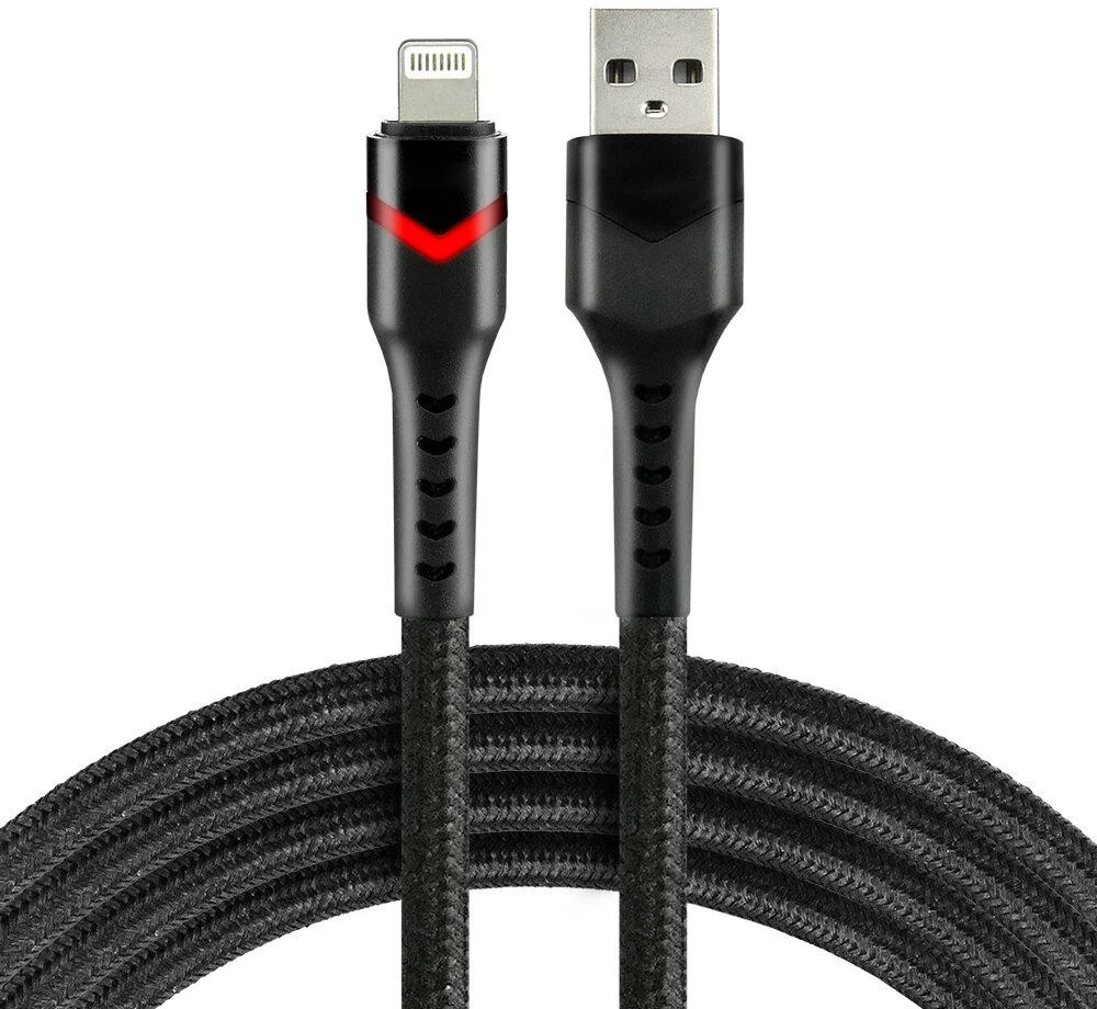 KABELIS USB-A / Lightning Apple iPhone LED RGB everActive CBB-1IBR 100cm 2,4A aprašymas - Prekės nuotrauka