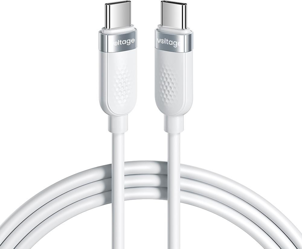 Kabelis USB-C / USB-C Voltage Silicone 100W PD 100cm balta aprašymas - Prekės nuotrauka