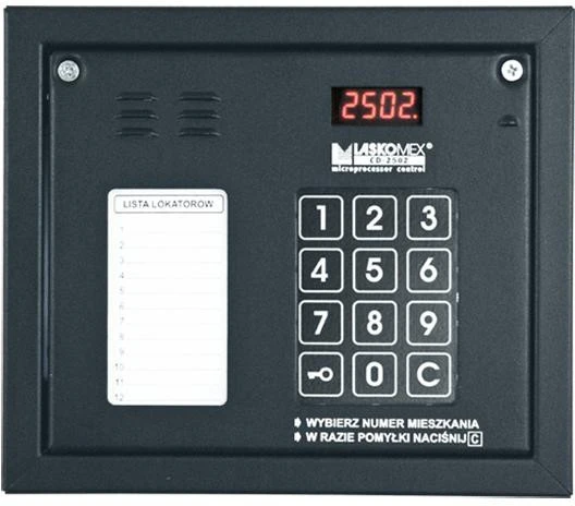 Laskomex CP-2502NR juodas garso skydelis su mini nuomininkų sąrašu ir RFID raktų skaitytuvu aprašymas - Prekės nuotrauka