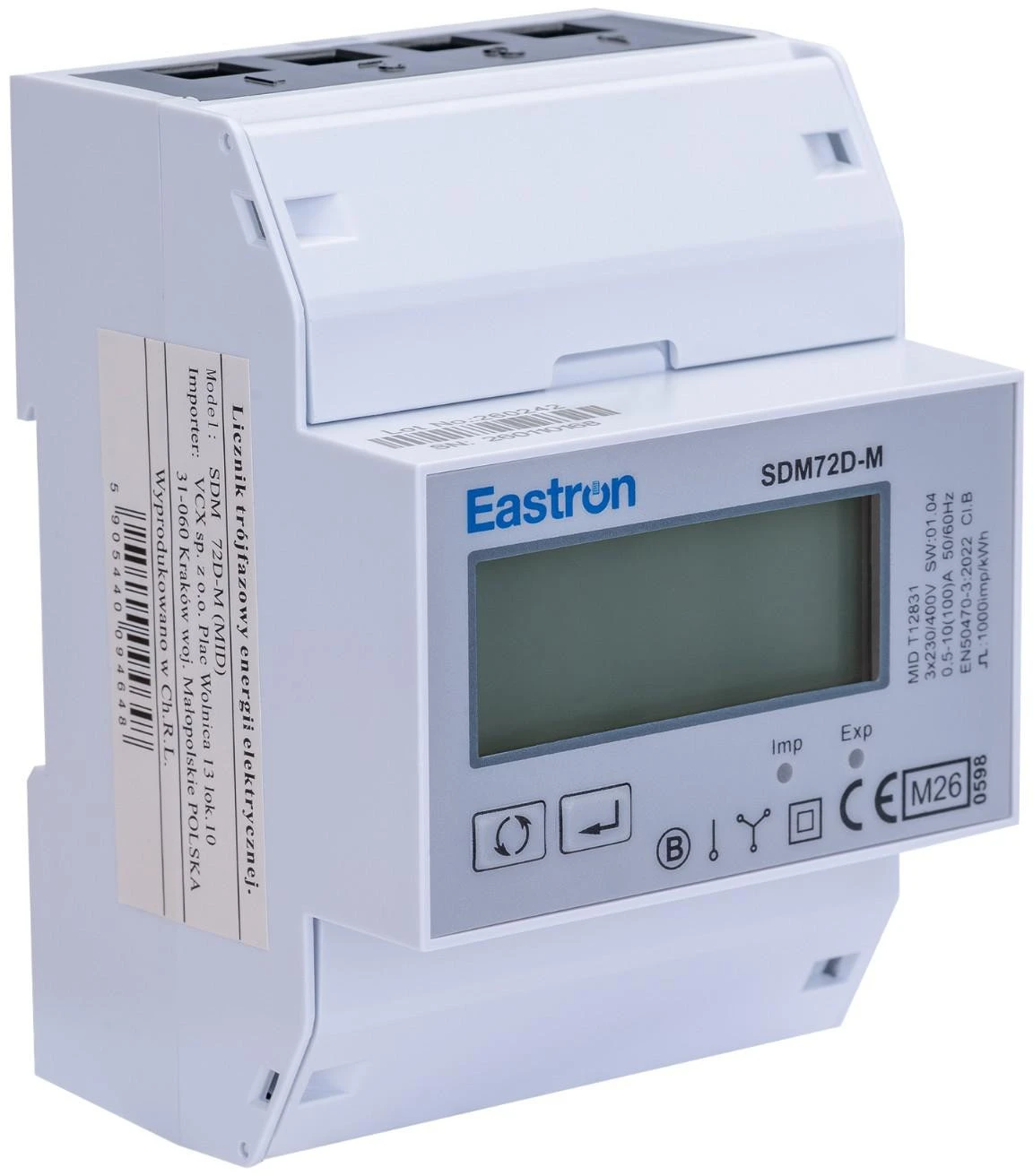 Carruzzo Licznik energii trójfazowy SDM 72 DM MID Modbus aprašymas - Prekės nuotrauka