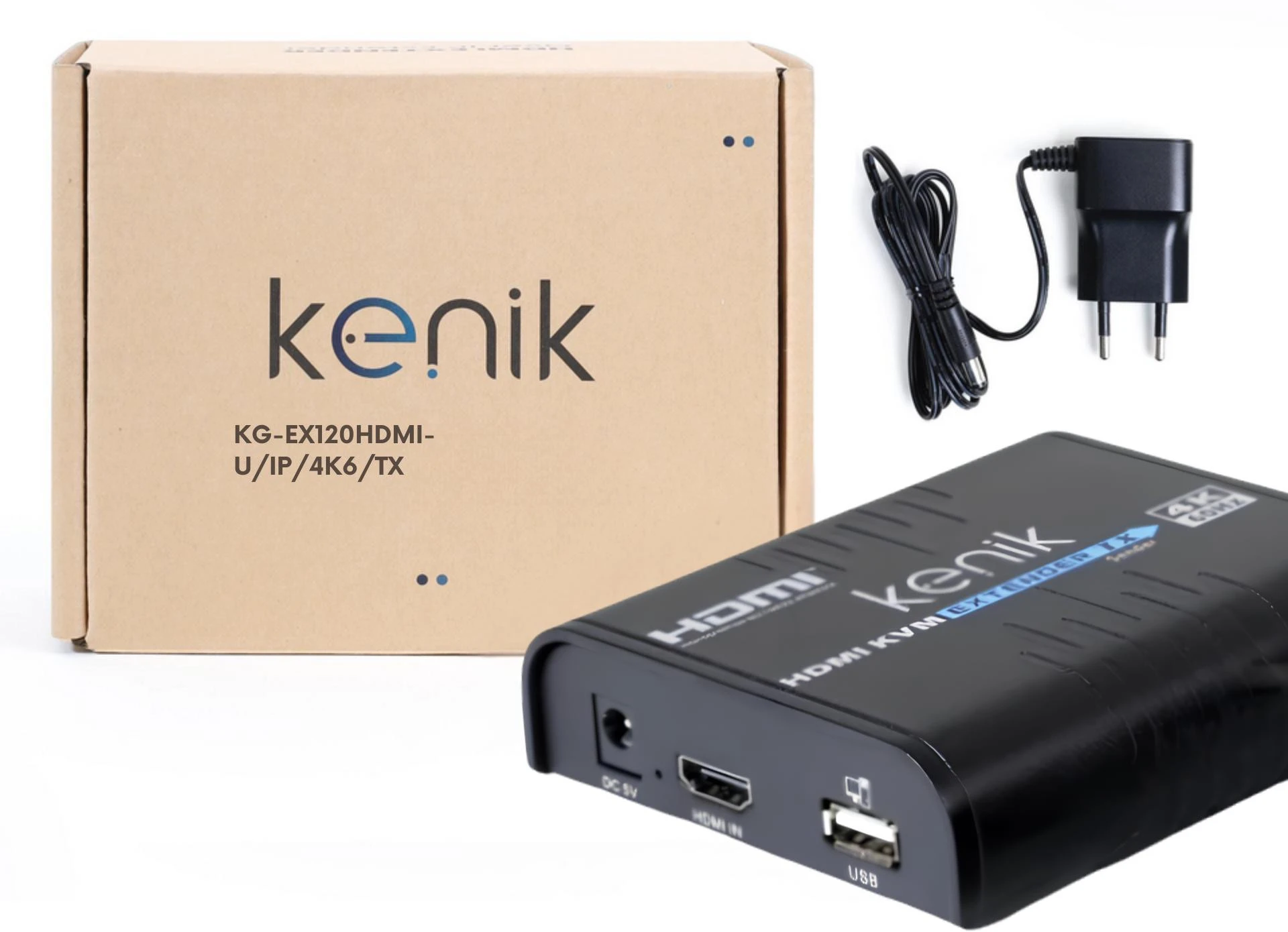 Nadajnik extendera HDMI Kenik KG-EX120HDMI-U/IP/4K6/Tx wideo + myszka po skrętce aprašymas - Prekės nuotrauka