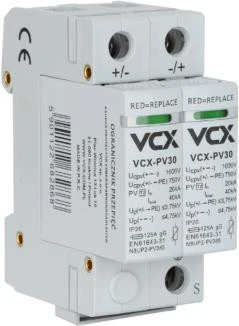 Ogranicznik przepięć fotowoltaiczny DC PV30 klasy T2 (C) 2P 1000V VCX aprašymas - Prekės nuotrauka