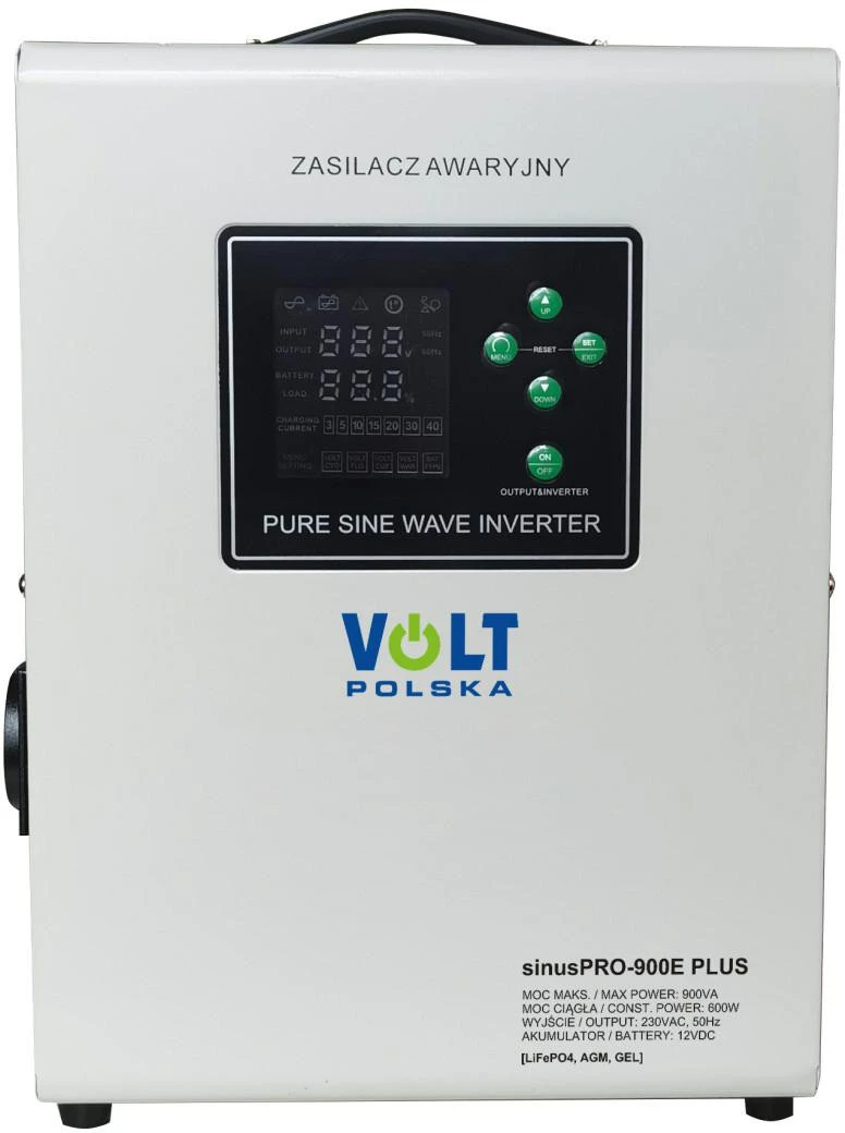 VOLT POLSKA SINUSPRO 900E PLUS 12V 600/900W LiFePO4 keitiklis, MENU aprašymas - Prekės nuotrauka