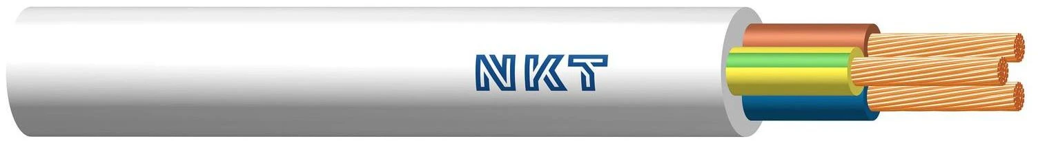 TST Przewód elektrinis giętki linka H05VV-F OWY 3x2,5mm2 300/500V NKT balta 100m aprašymas - Prekės nuotrauka