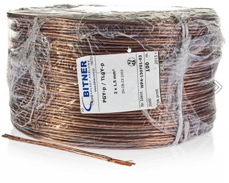 BITNER BiTsound PGY-p (TLgY) GARSIAKARIO KABELIS 2x0,75mm2 RITINIS 100m. aprašymas - Prekės nuotrauka