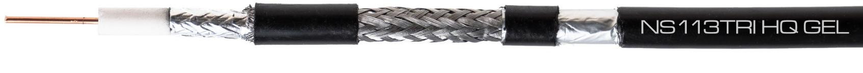 Conotech RG6U NS113TRI aukštos kokybės kabelis PE+GEL 1.13 CU x144 100m aprašymas - Prekės nuotrauka
