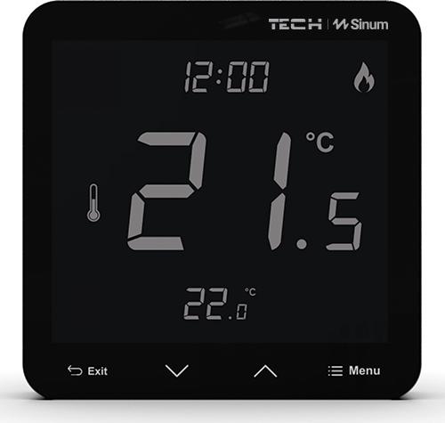 Engo Laidinis kambario termostatas sinum juoda R-S3 Tech Controllers aprašymas - Prekės nuotrauka