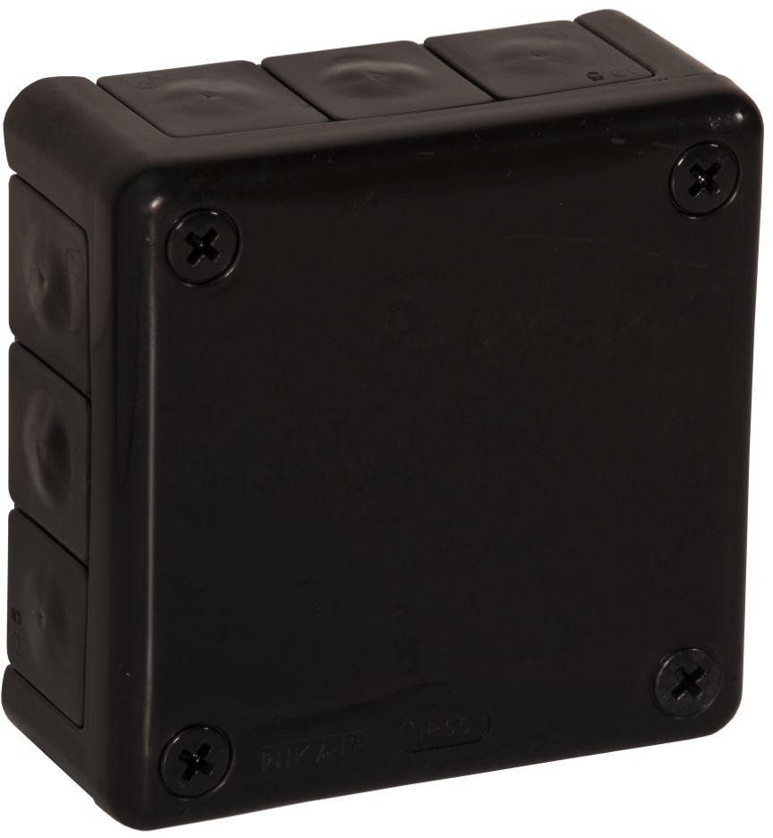 Tuščia ant paviršiaus montuojama dėžutė su 12 įvadų VIPLAST VP-41 Juodas IP55 98x98x42mm 041-05 aprašymas - Prekės nuotrauka