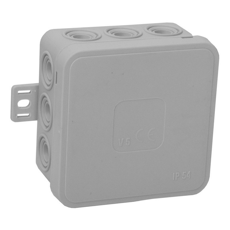 Tuščia ant paviršiaus montuojama dėžutė su 12 įvadų VIPLAST V5 click Pilkas IP54 75x75x41mm 035-03 aprašymas - Prekės nuotrauka