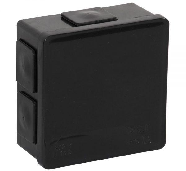 Tuščia ant paviršiaus montuojama dėžutė su 6 įvadais VIPLAST VP-02 click Juodas IP55 86x86x40mm 002-05 aprašymas - Prekės nuotrauka