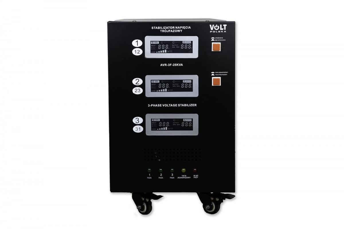Trifazis įtampos stabilizatorius Volt Polska AVR PRO 25000VA 3% SERVO 3-F aprašymas - Prekės nuotrauka Trifazis įtampos stabilizatorius Volt Polska AVR PRO 25000VA 3% SERVO 3-F aprašymas - Prekės nuotrauka