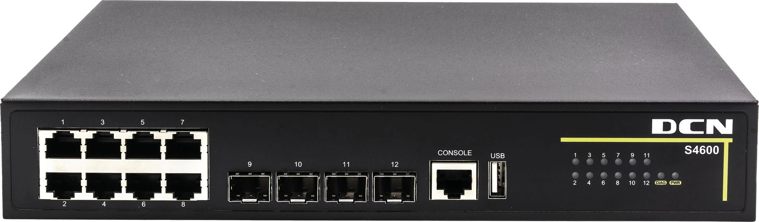 Šakotuvas SWITCH DCN S4600-12X-SI L2 8xRJ45/4xSFP+ aprašymas - Prekės nuotrauka
