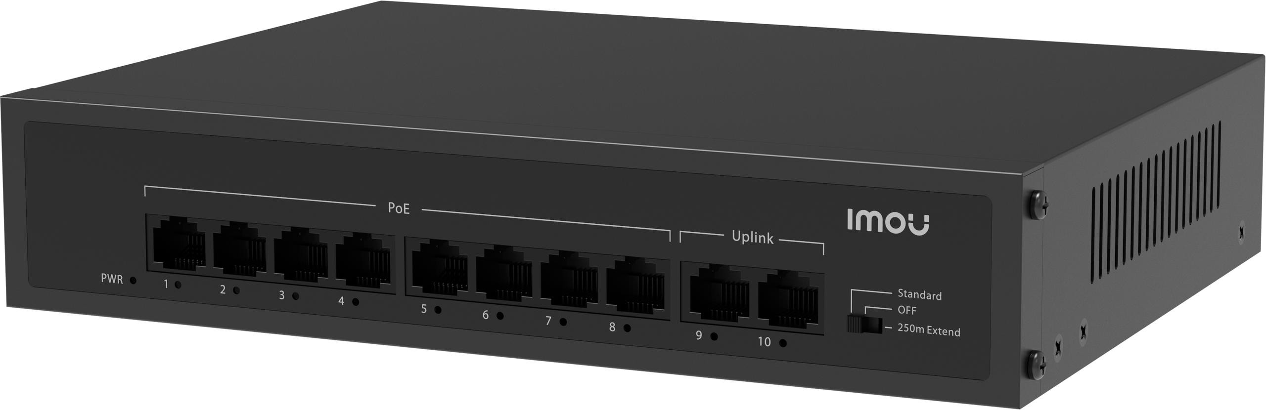 Šakotuvas Switch Imou SF110P10-Portowy 8x PoE 2x Uplink aprašymas - Prekės nuotrauka