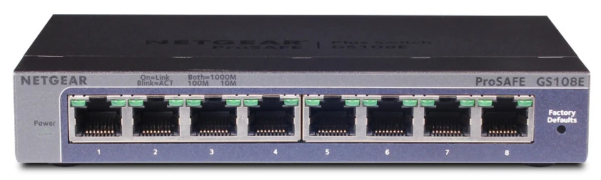 Šakotuvas Jungiklis NETGEAR GS108E-400EUS aprašymas - Prekės nuotrauka